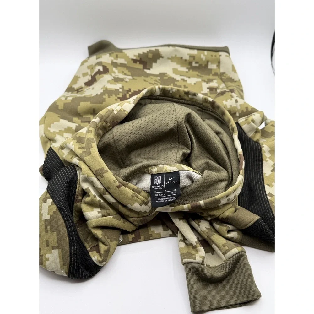Nike Dallas Cowboys Salute To Service Green Camo Dri-Fit Hoodie Youth Medium